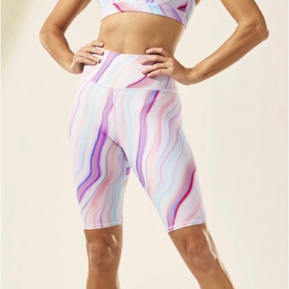 ATHLETA Love Proudly 7” Bike Shorts, Multicolored, Size XS